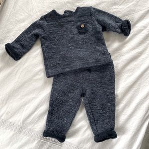 Marled Textured Knit Baby Outfit